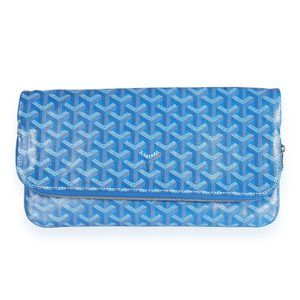 Goyard Blue Goyardine Saint Marie Soft Clutch